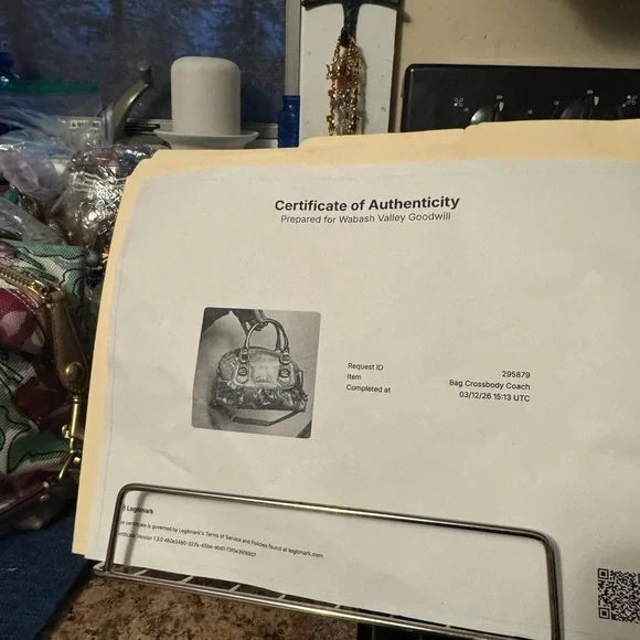 Coach Floral Canvas Satchel with Gold Leather Trim and Pink Blossoms - Picture 7 of 7